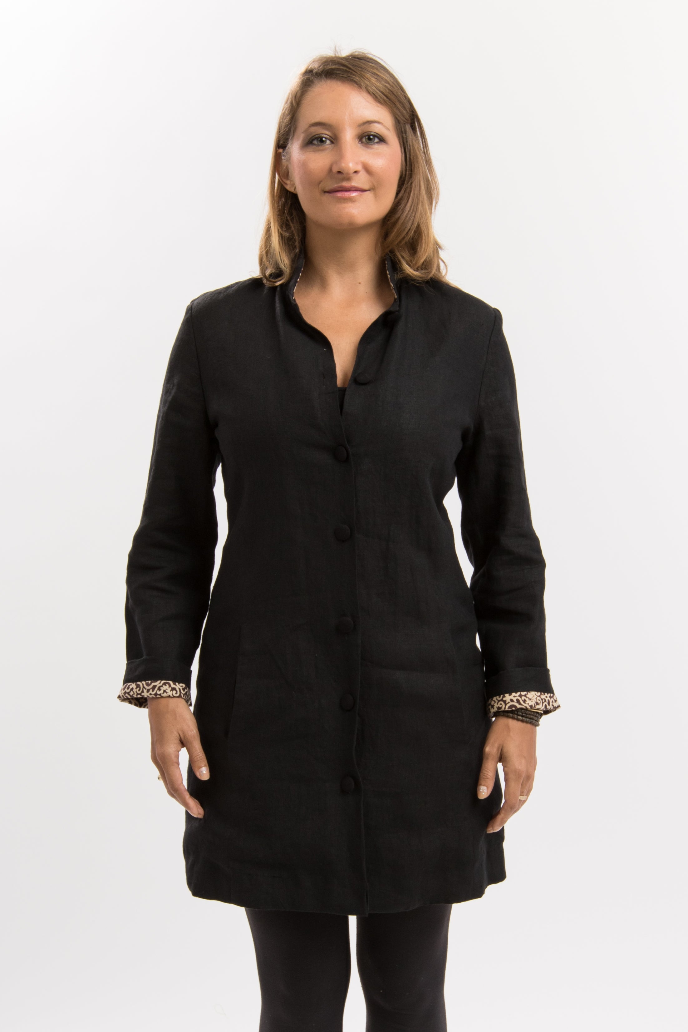 Charcoal Nehru Linen Jacket