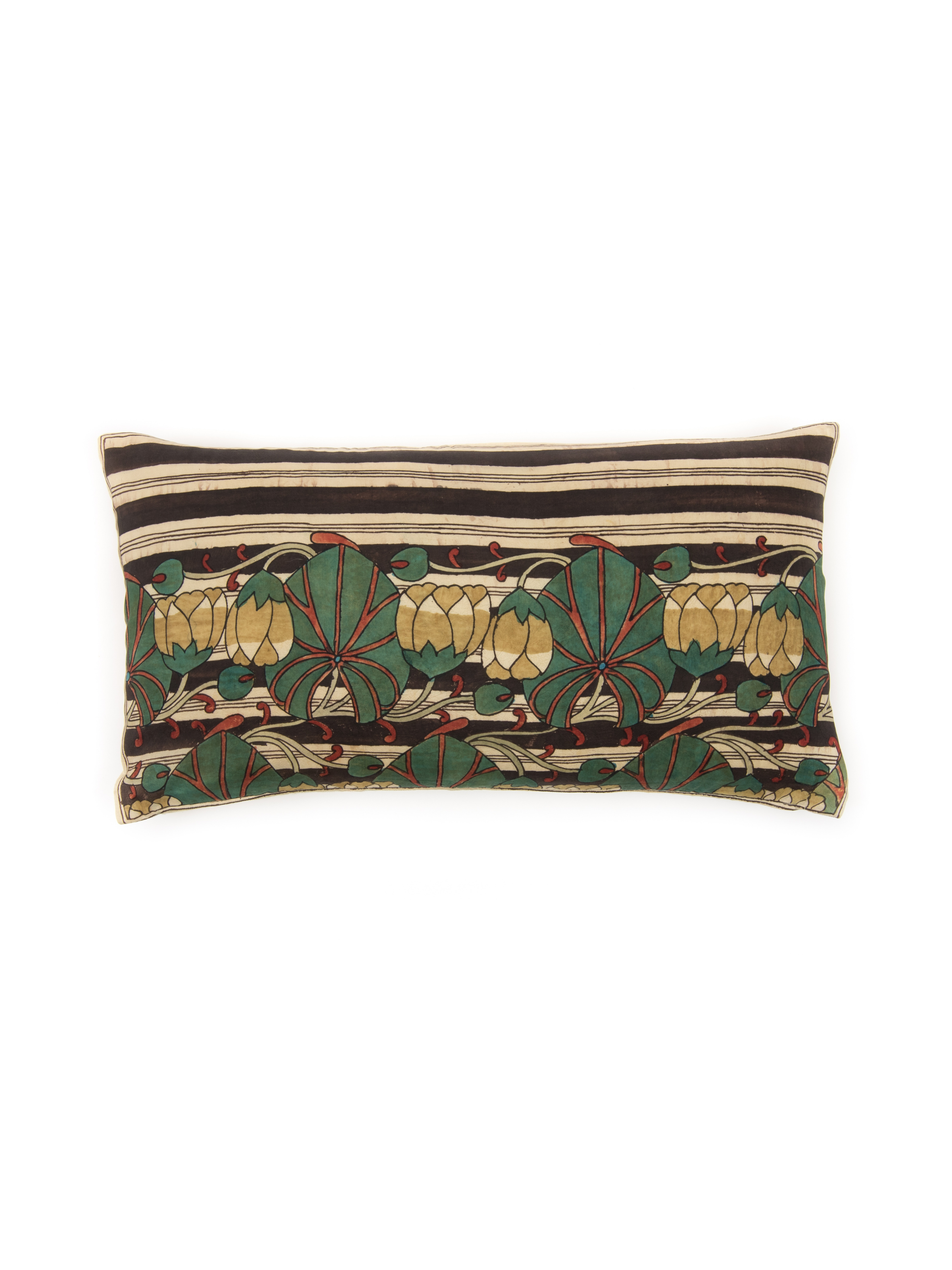Water Lilies Black Silk Pillow Cover