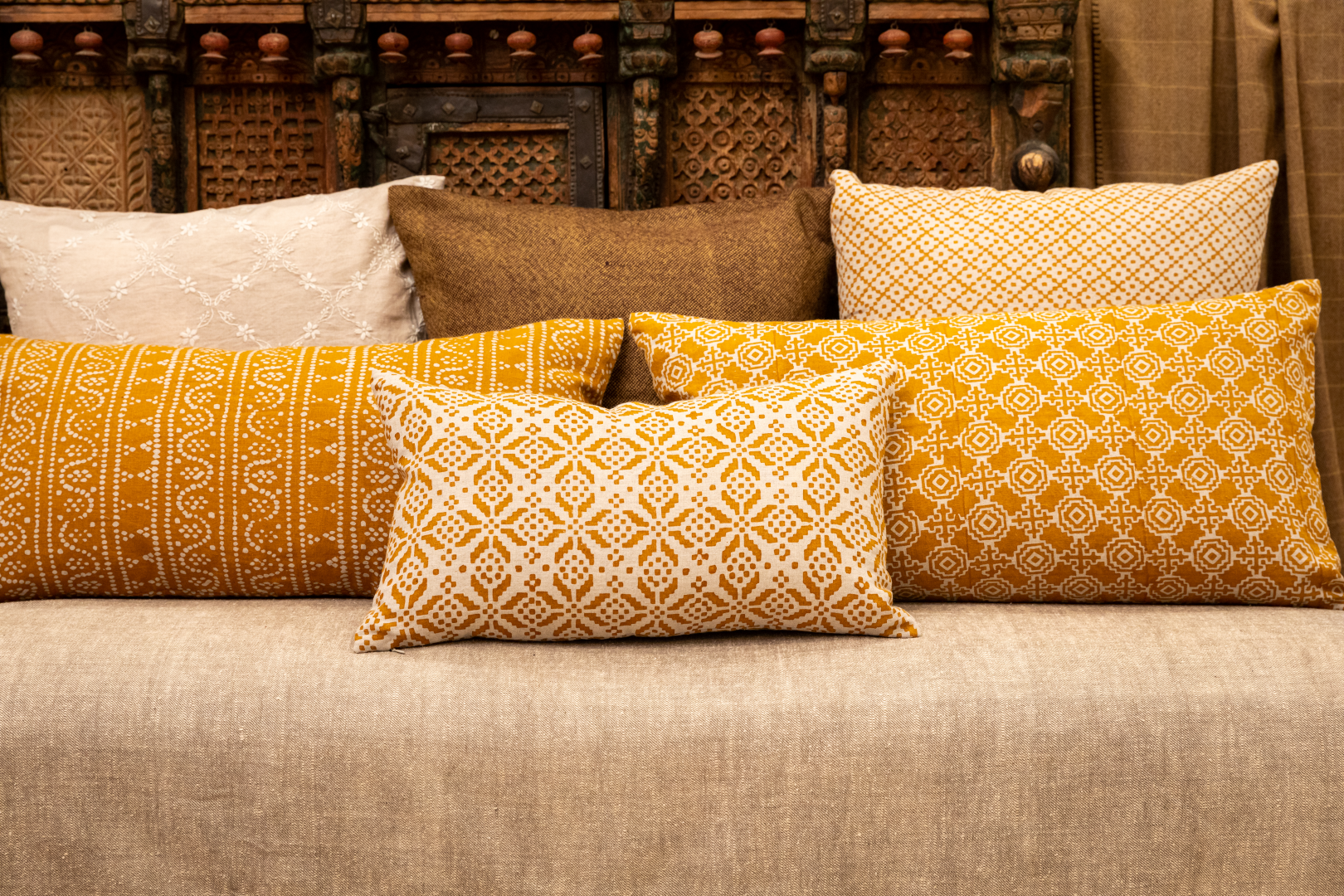 Sumatra Ochre Lumbar Pillow Cover