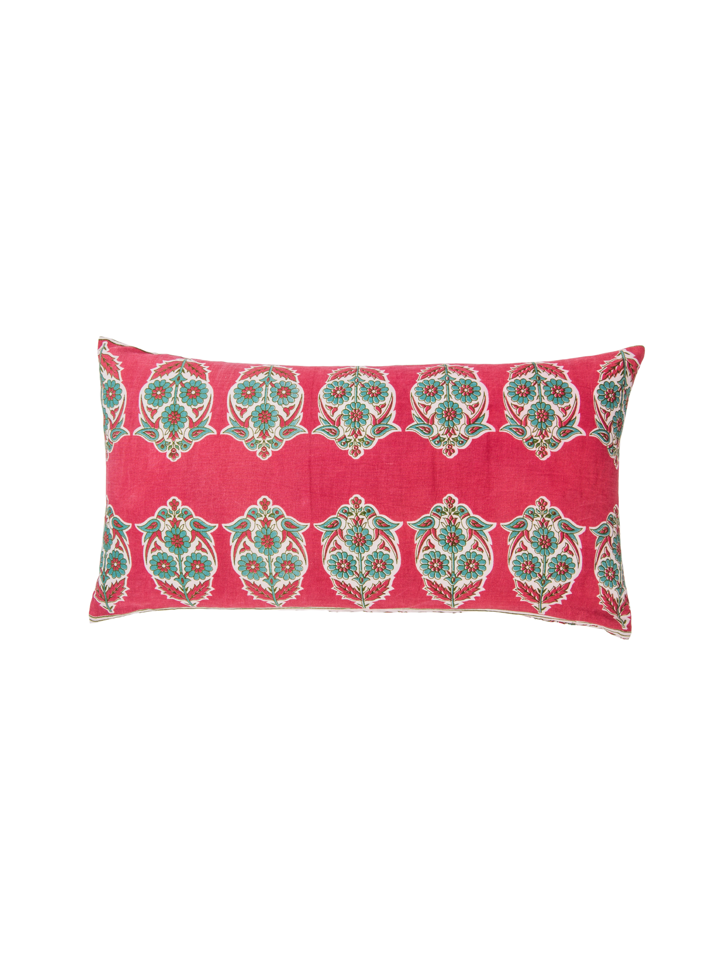 Parakeets Hot Pink/Green Lumbar Pillow