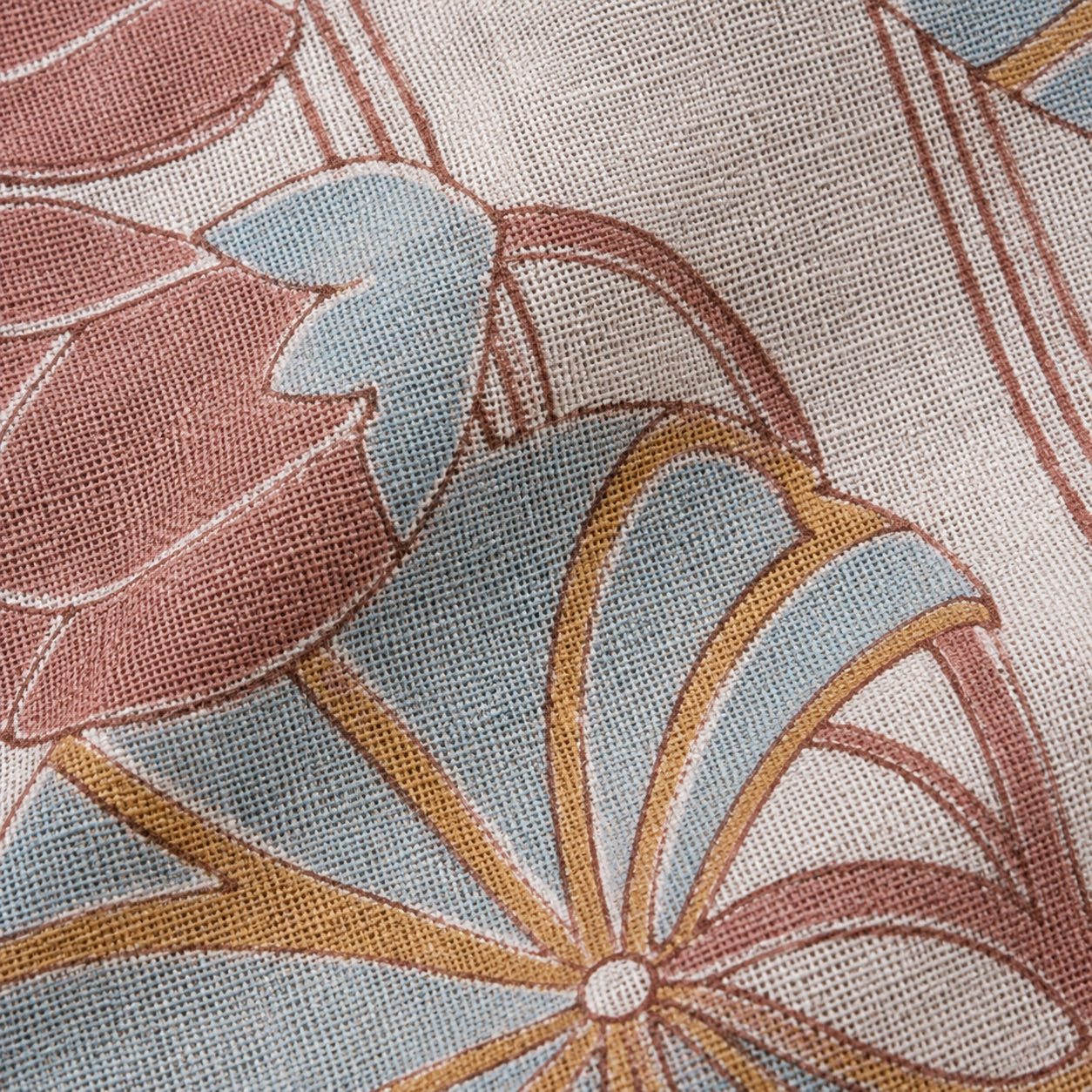 Waterlilies Dusty Pink, Yellow & Cacao