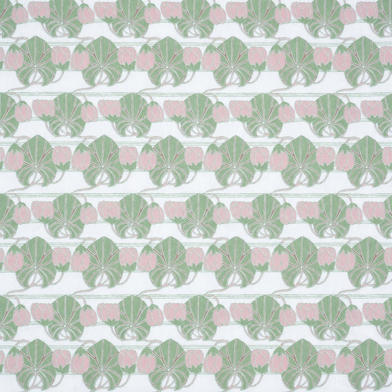 Waterlilies Green and Rose