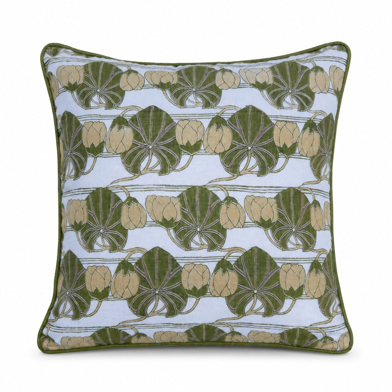 Waterlilies Pistachio & Lemon Decorative Pillow Cover