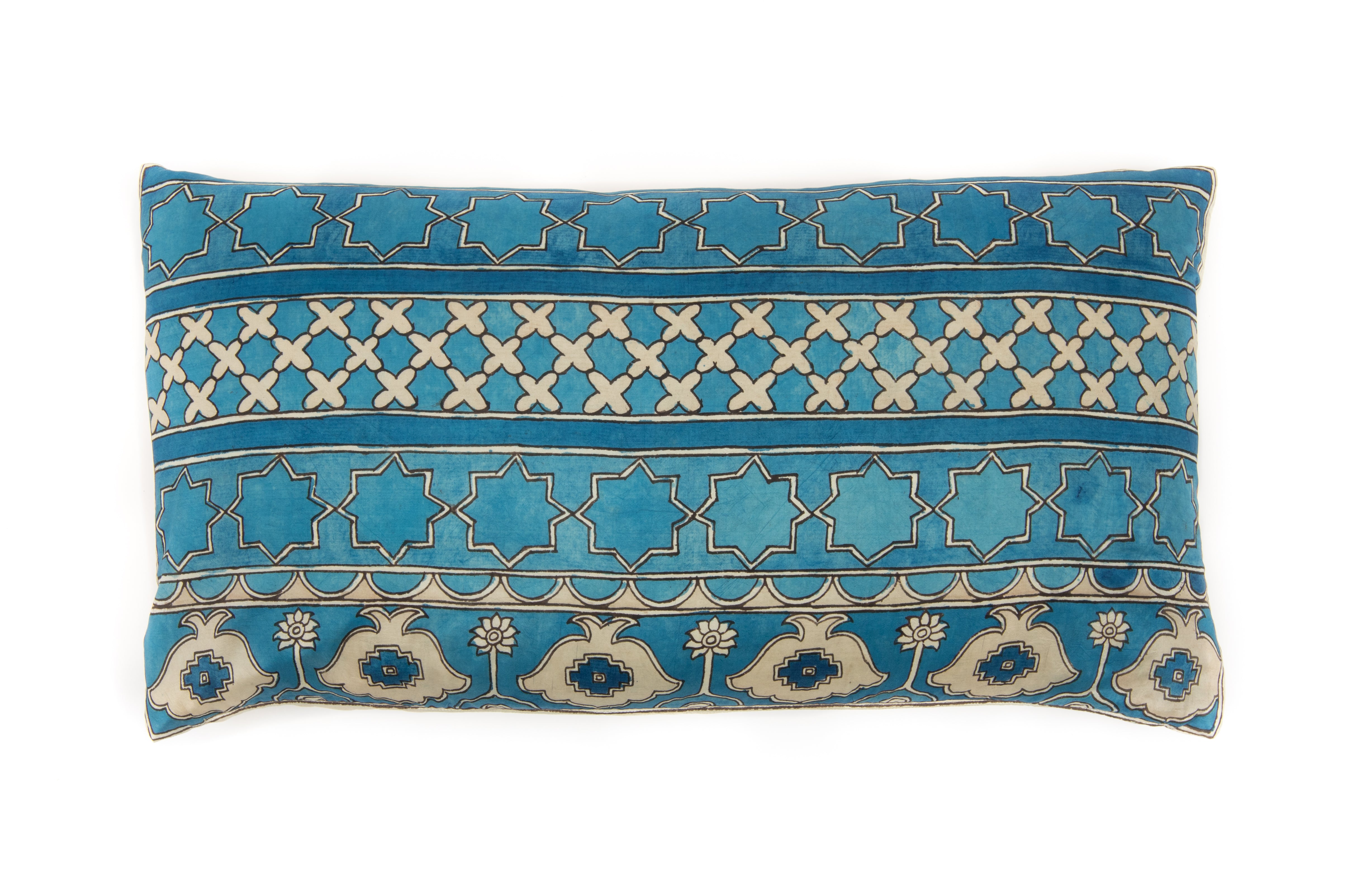 Hand Painted Damascus Silk Pillow Cover