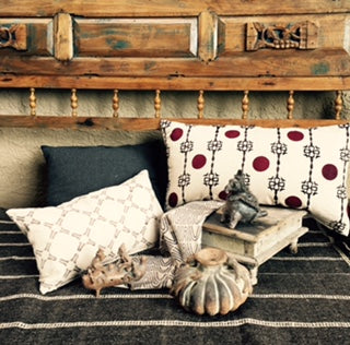 Sake Madder Red & Charcoal Decorative Pillow