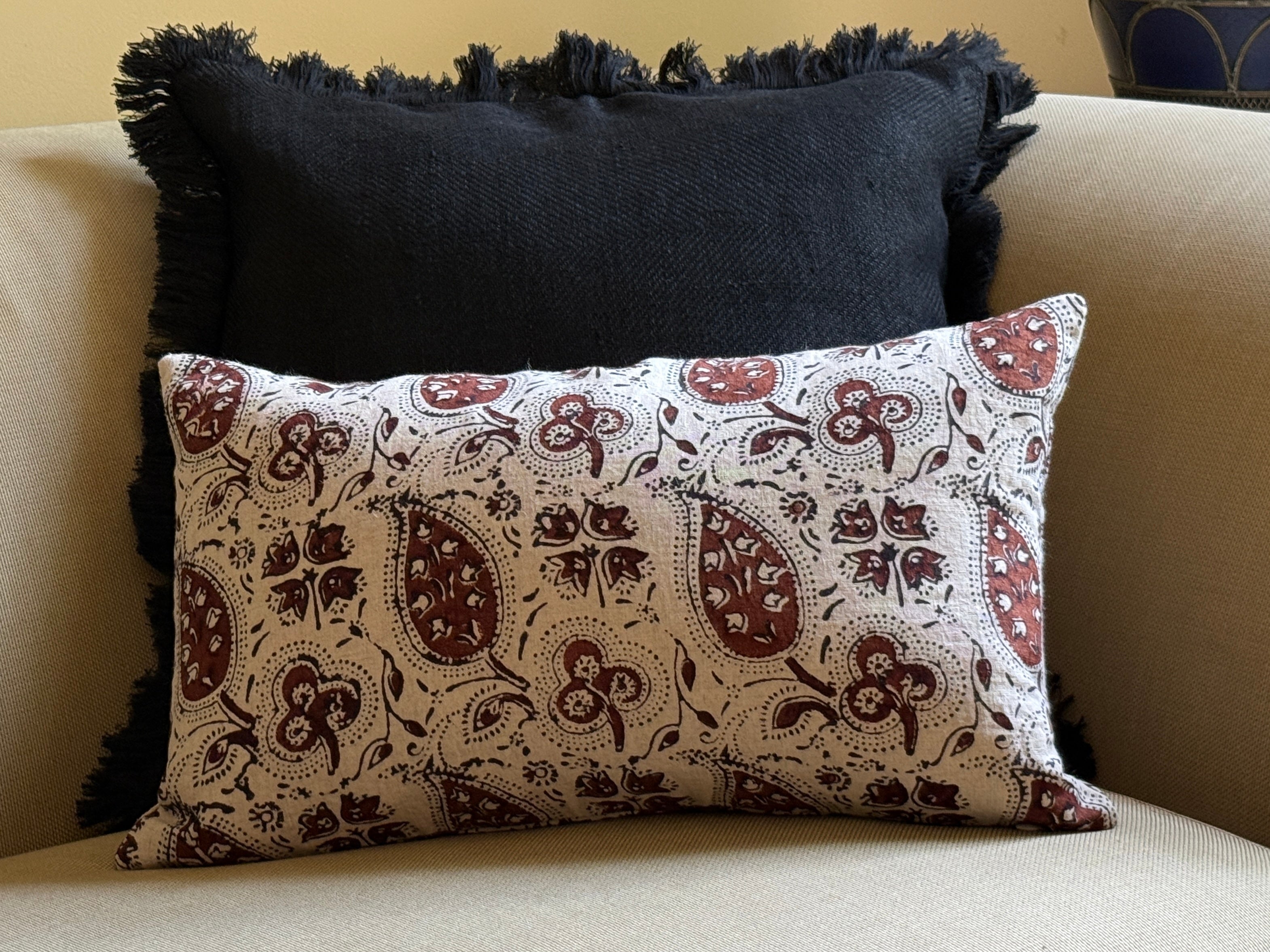Gaya Woven Charcoal Pillow Cover