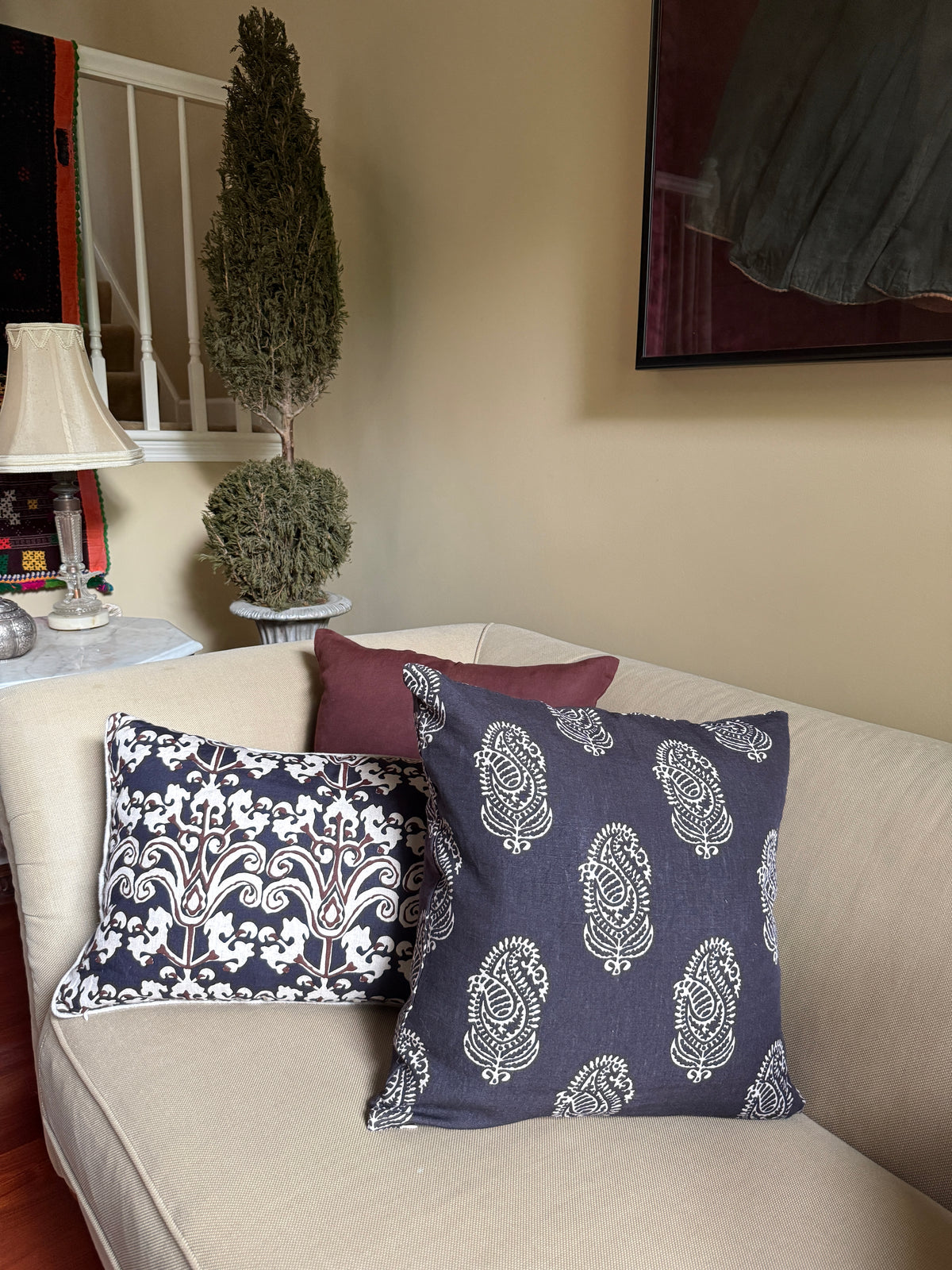 Kashmir Charcoal Decorative Pillow