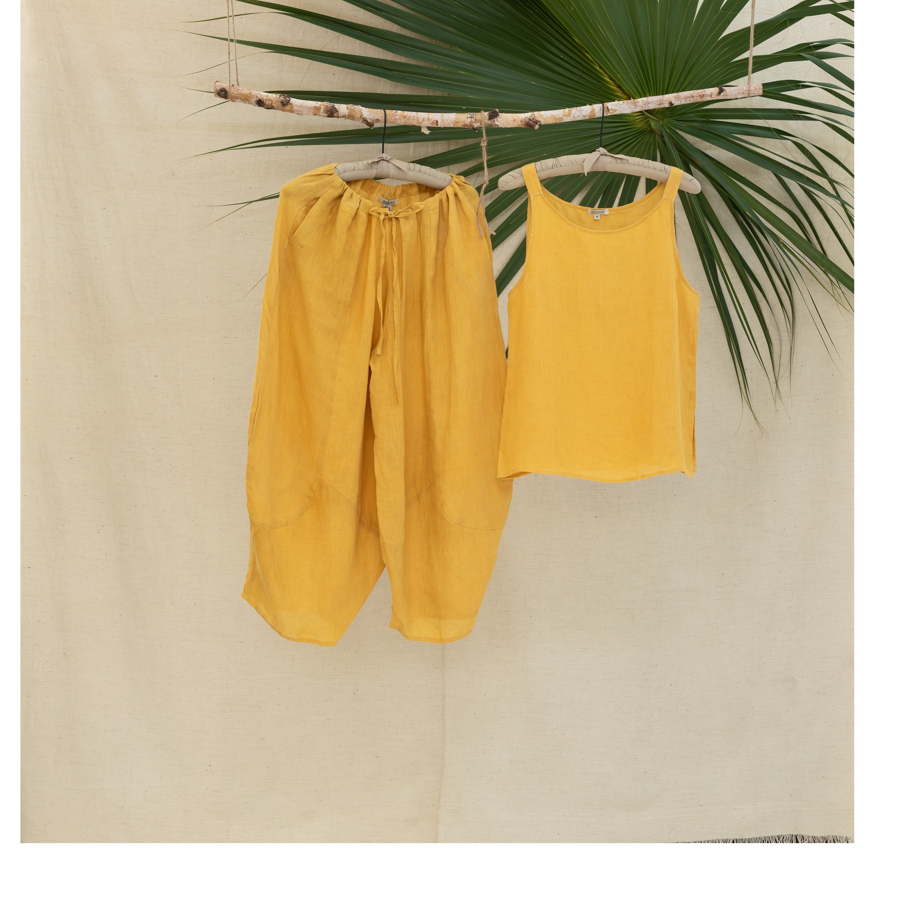 Pondicherry Naples Yellow Linen Set