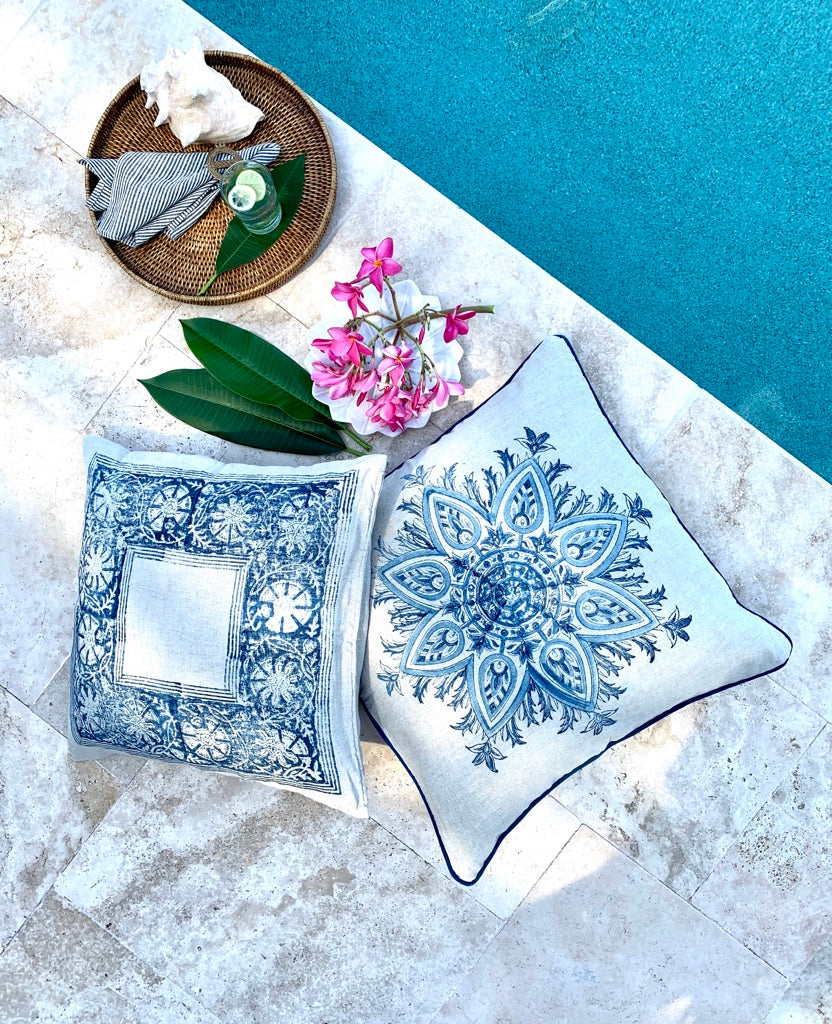 Medallion Indigo Euro Sham