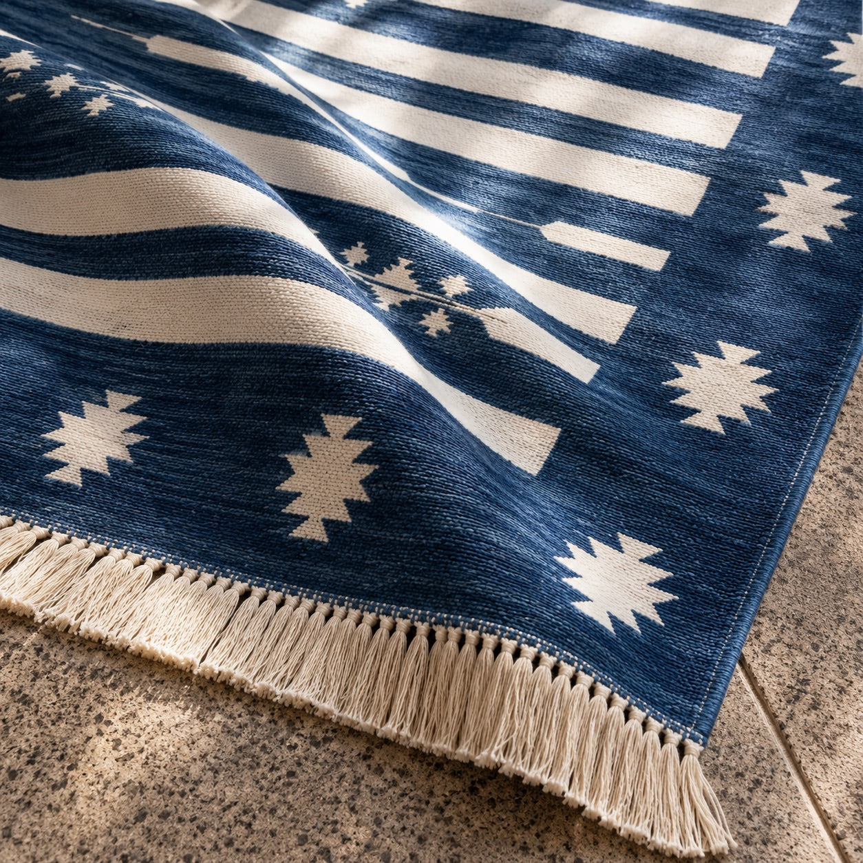 Diamond Indigo Cotton Durrie