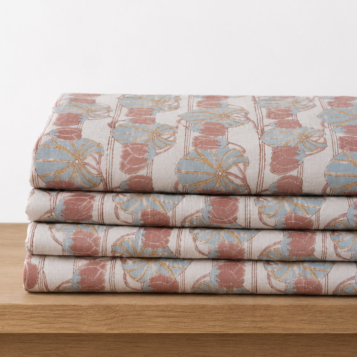Waterlilies Dusty Pink, Yellow & Cacao