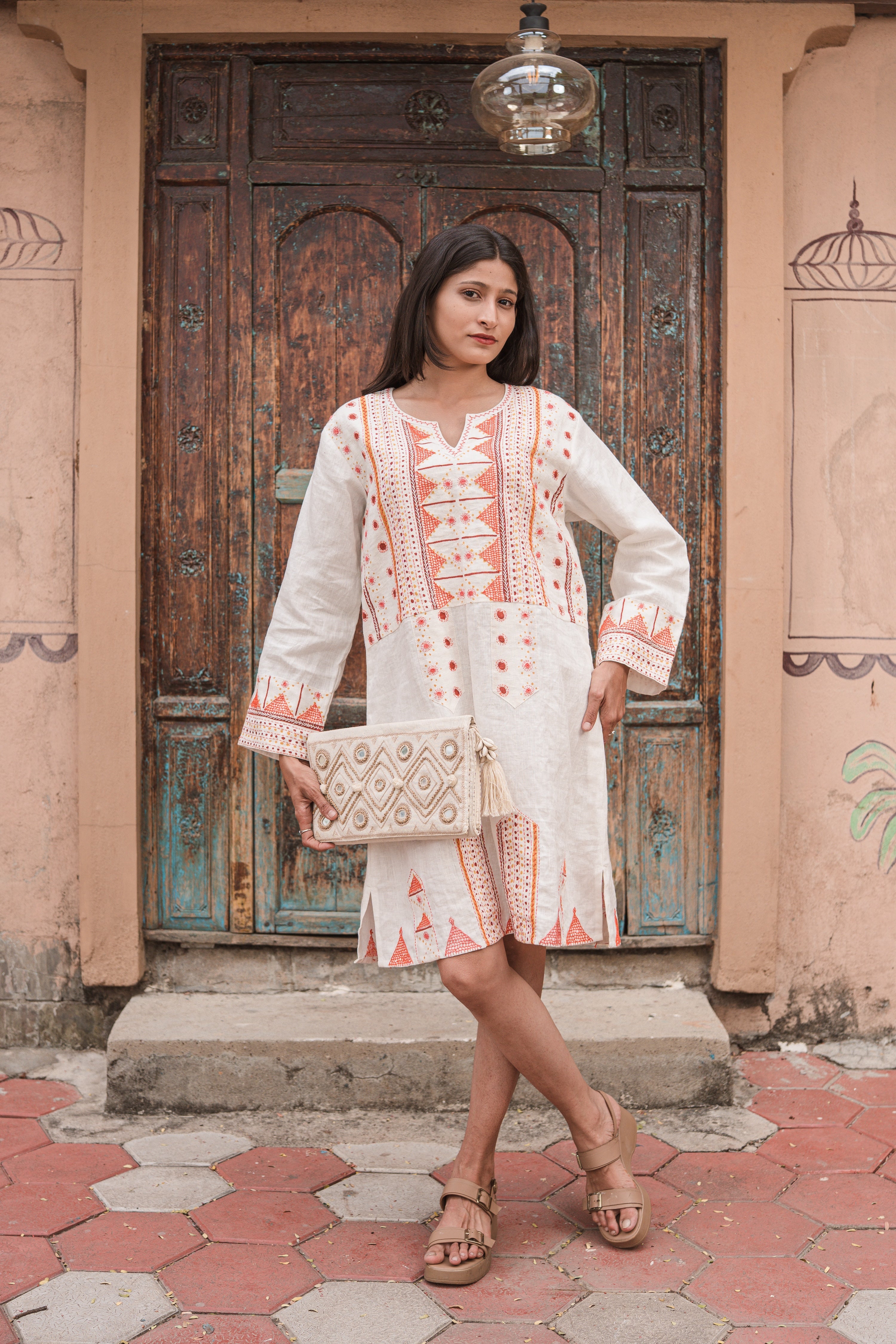 Durga Tunic Shell with Embroidery